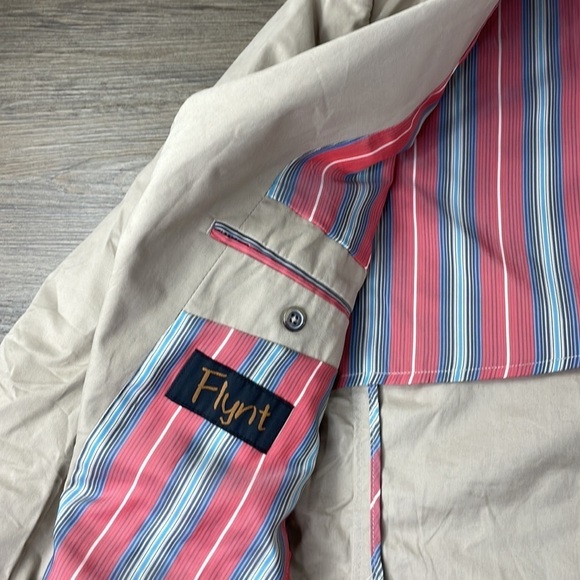 FLYNT Me s Bueller Sport Coat Blazer 2 button Jacket Khaki Tan, size Large - Picture 3 of 14